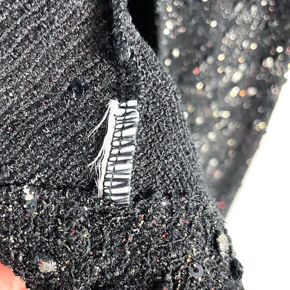 Alembika Coco Evening Jacket Black Shimmer Cardigan Open Front Sz M US - Picture 7 of 8